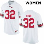 Women's Ohio State Buckeyes #32 Luciano Bican White Nike NCAA College Football Jersey Classic JAP1844OT